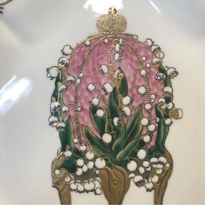 Disctd Chelsea House Forbes Collection Lily of the Valley Faberge Egg Plate
